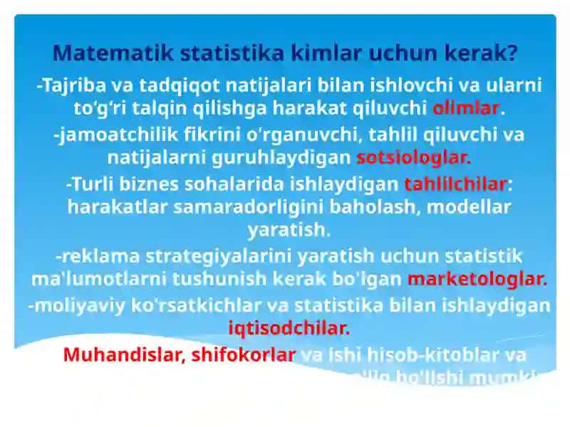 Matematik statistika nima? 2