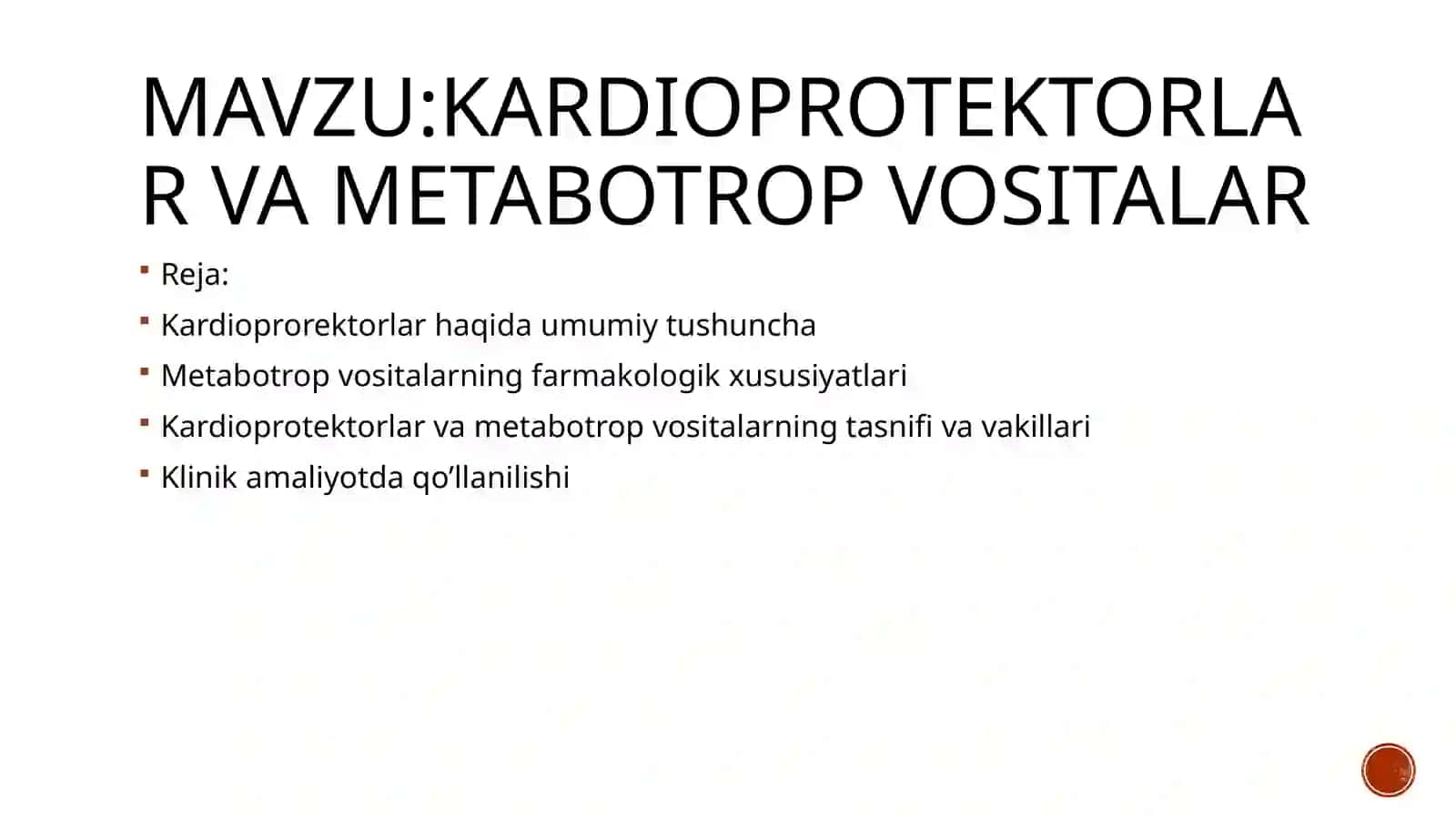 kardiprorektorlar va metabotrop vositalar 2