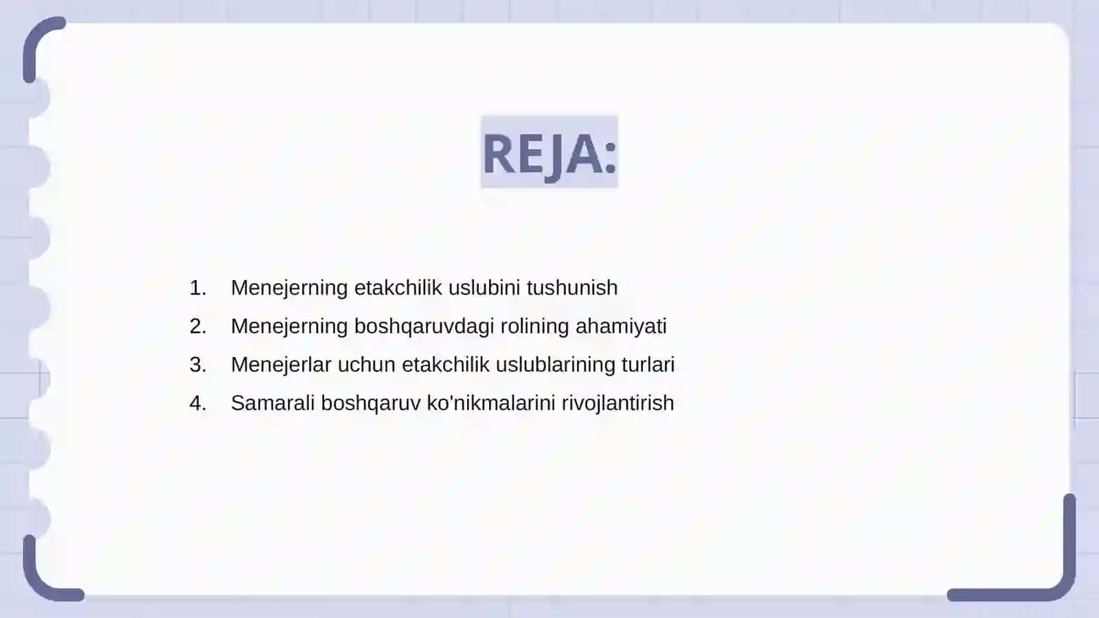 Menejerni rahbarlik uslubi va boshqaruvdagi o'rni 2