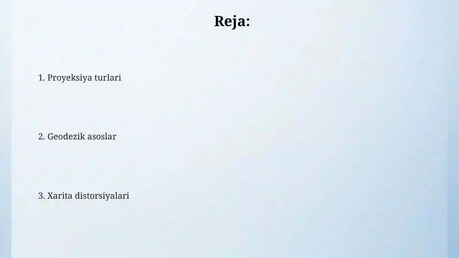 Kartogirafik preksiyalarni nazariyasini asoslari 2
