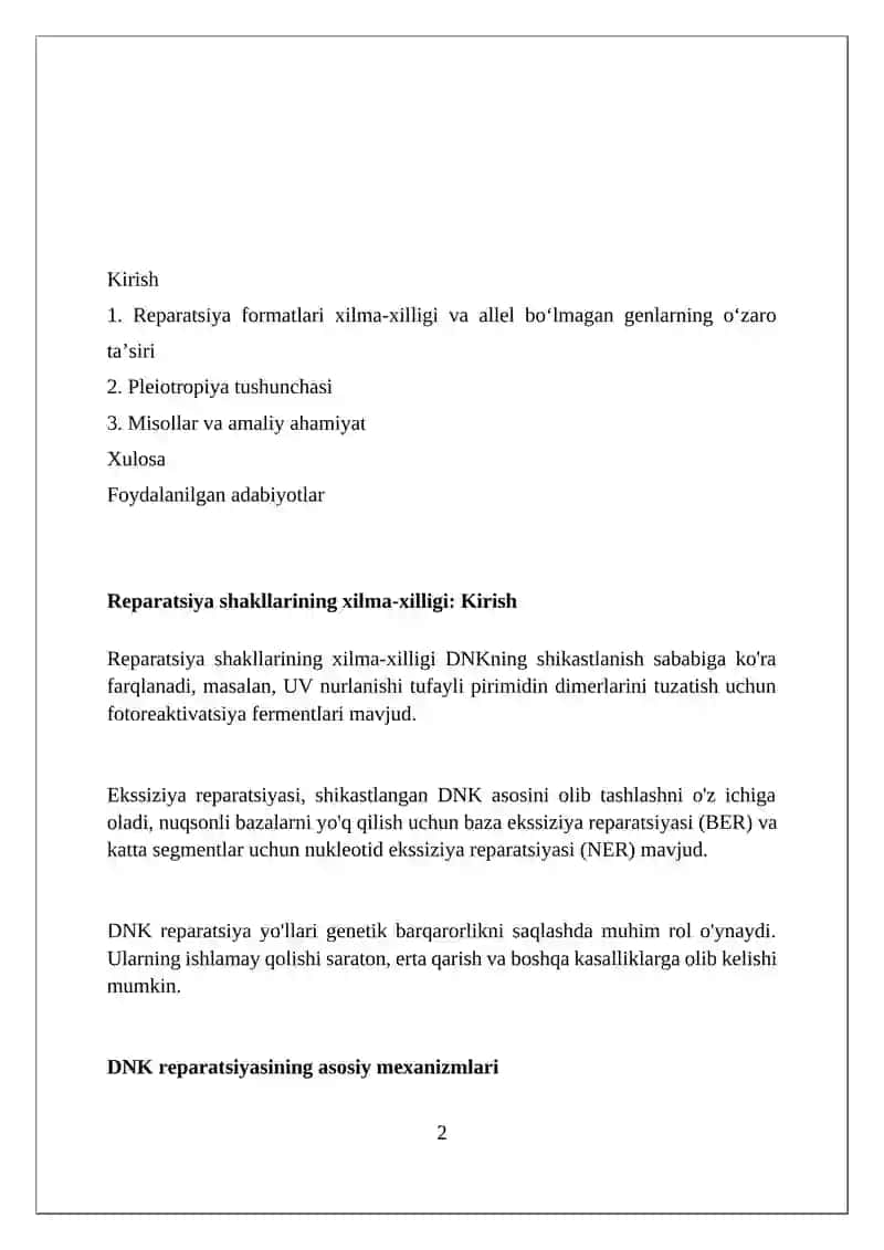 Reperatsiya formatlari faoliyatining xilma xilligi 2