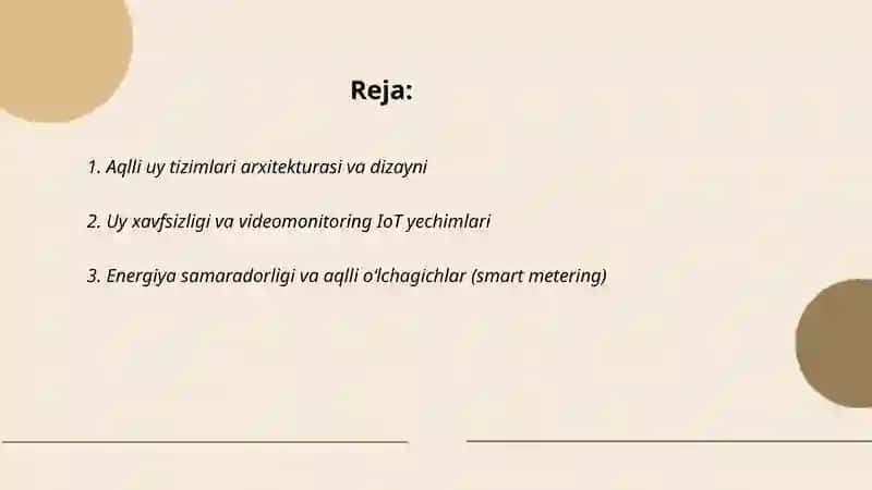 Aqlli qurilmalar va IOT ilovalari (Smart Home,Smart City) 2