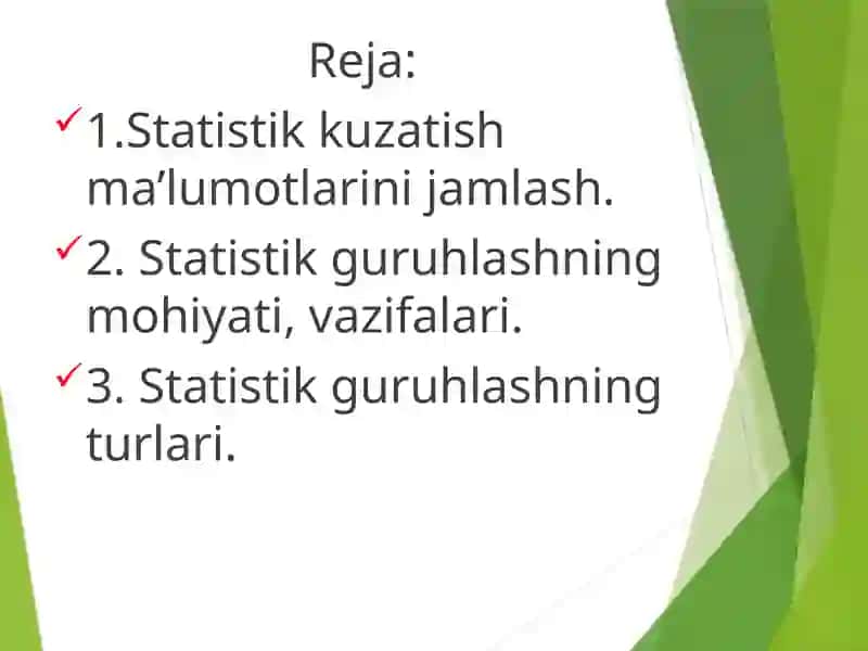 "STATISTIK JAM'LASH VA GURUHLASH" 2