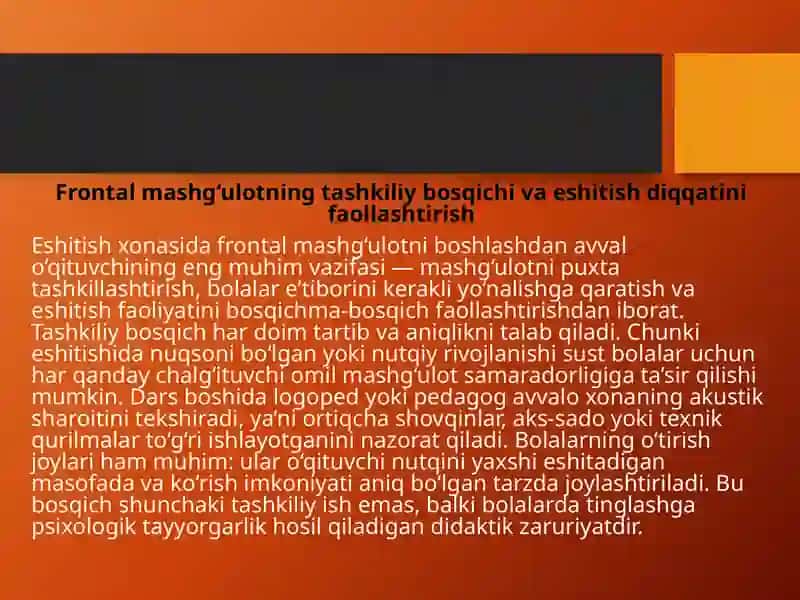 Eshitish xonada frontalmashg‘ulotlar 2