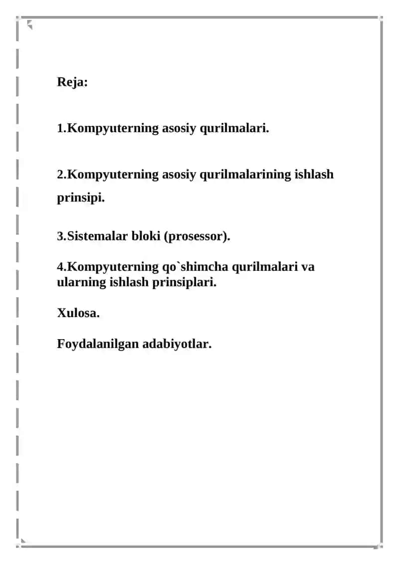 KOMPYUTERNING TASHKIL ETUVCHILARI VA ISHLASH PRINTSIPLARI 2