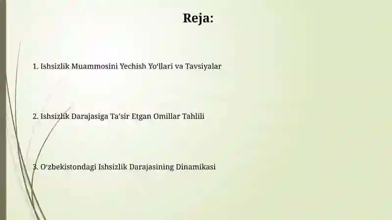O'zbekistonda ishsizlik darajasi dinamikasi va tahlili 2