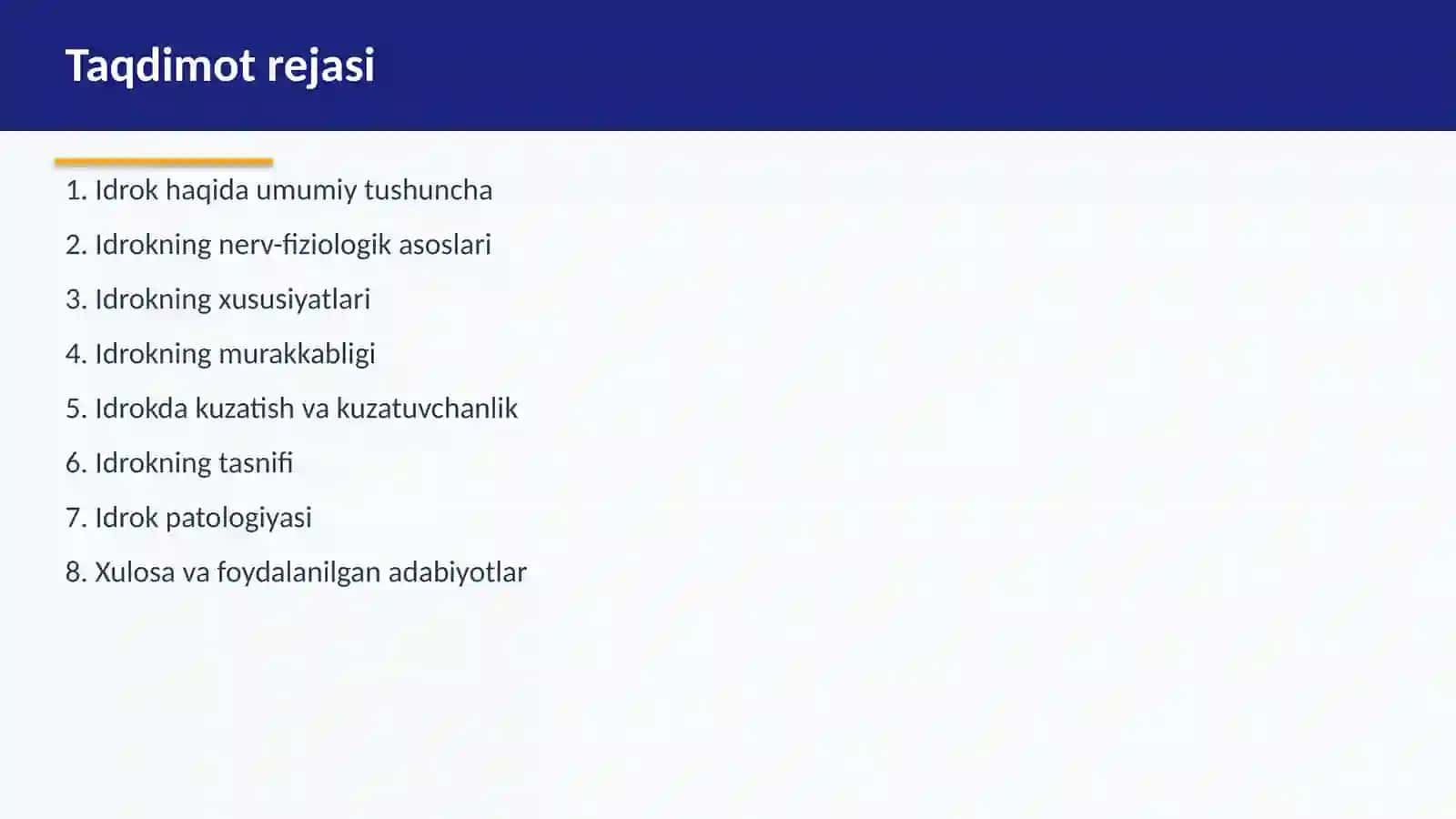 Idrokning nerv-fiziologik asoslari. Idrokning murakkabligi. Idrokda kuzatish va kuzatuvchanlik 2
