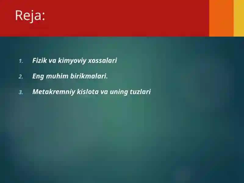 Kremniyning xossalari 2