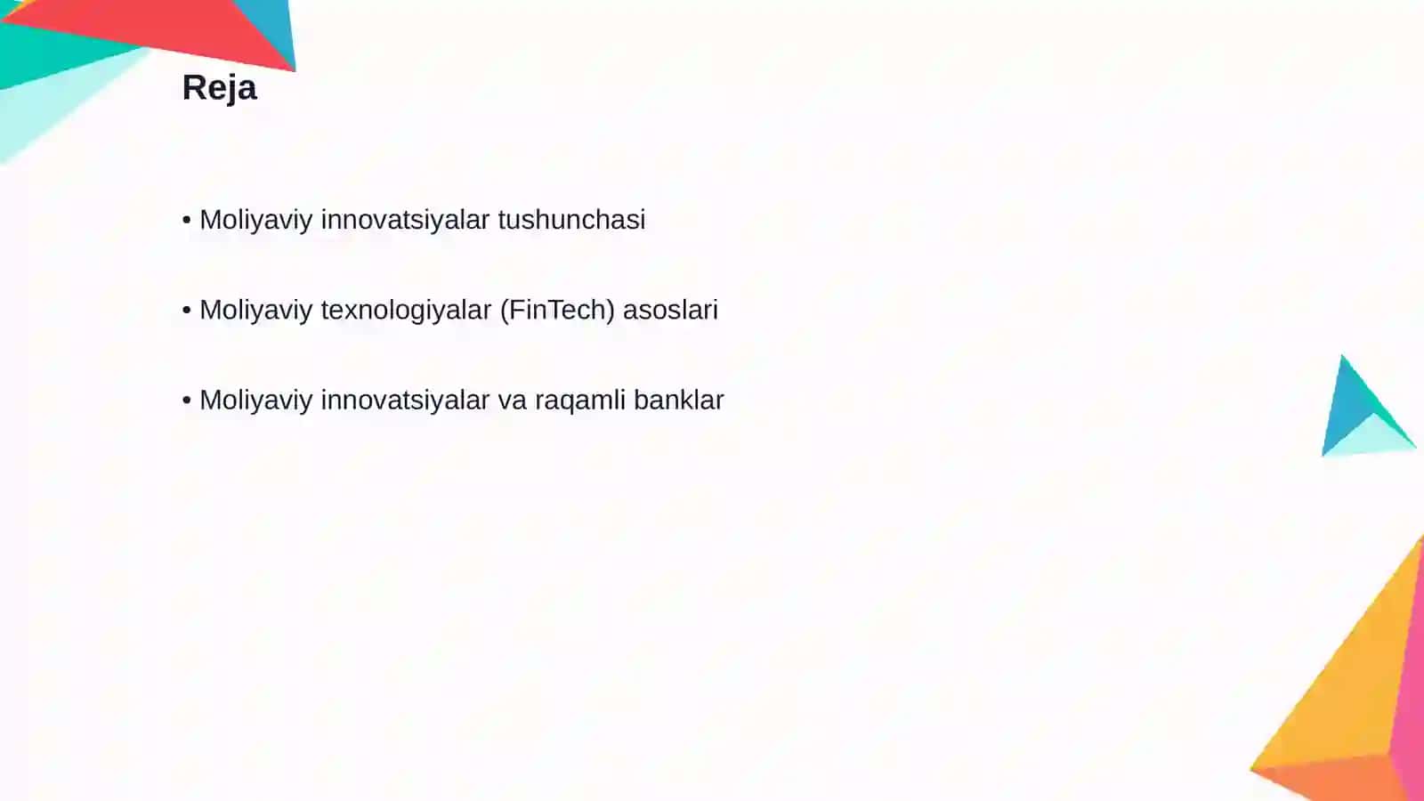Moliyaviy inovatsiyalar 2