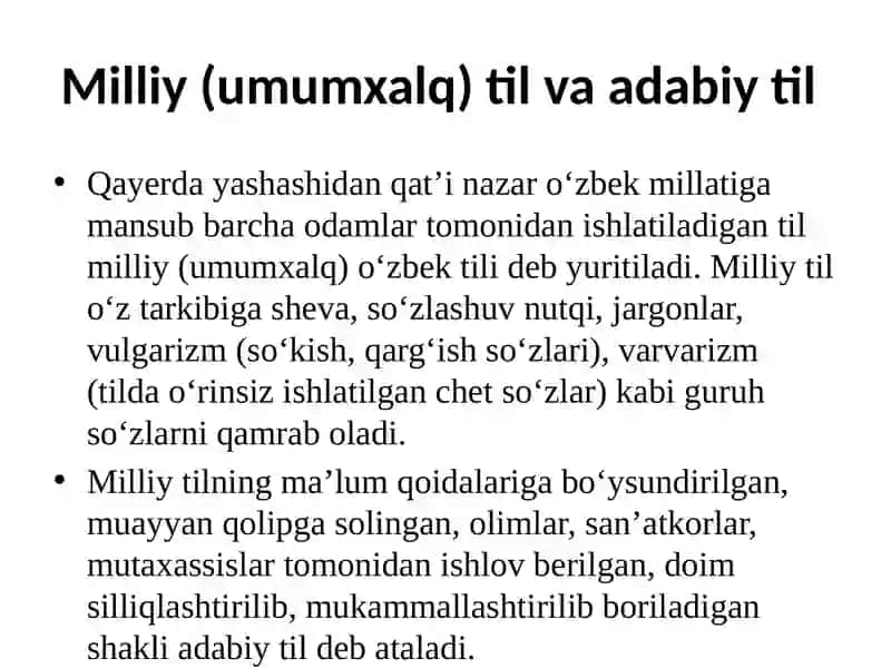Milliy til va adabiyot 2