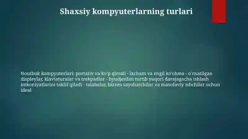 Shaxsiy Kompyuterlarning Taminoti Va Uning Turlari 2