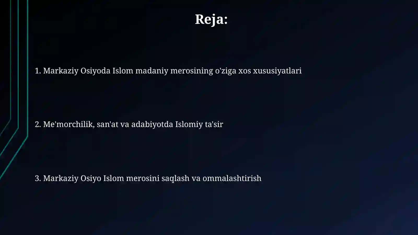 Islom Madaniy Merosi Markaziy OsiyoTalqinida 2