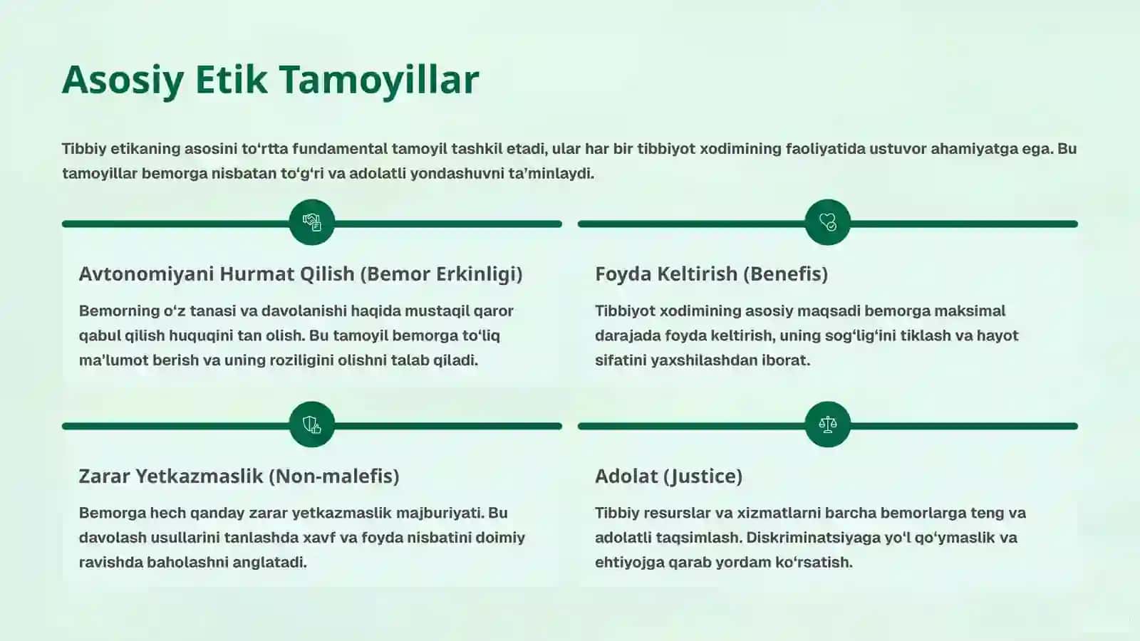 Tibbiyotda Kasbiy Etika: Til Birliklari va Qadriyatlar 2