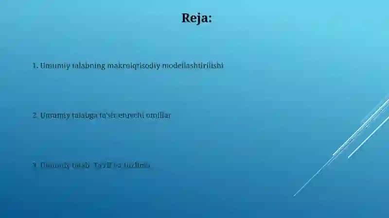 Umumiy talabning makroiqtisodiy modellashtirilishi 2