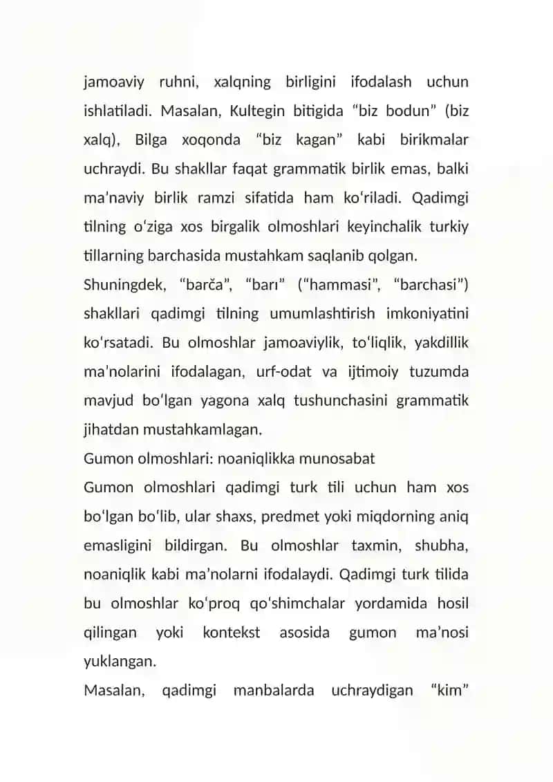 Olmoshlar turkiy tillar grammatik tizimi 2