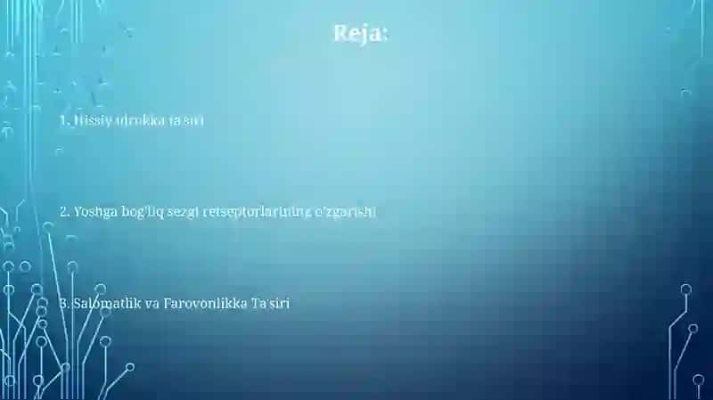 Sensor tizimining yoshga oid retseptorlari 2