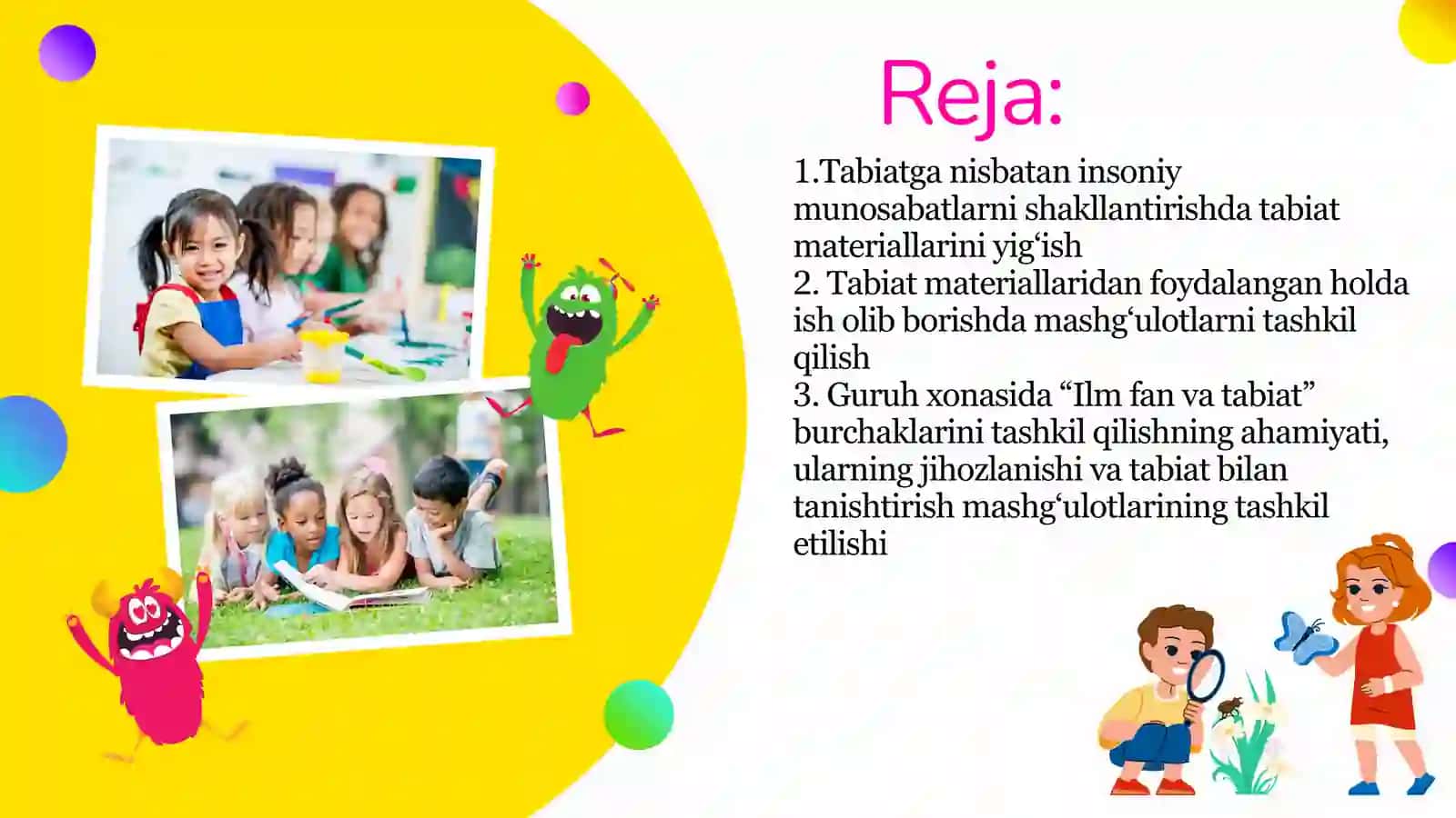 TABIATGA NISBATAN INSONIY MUNOSABATLARNI SHAKLLANTIRISHDA TABIAT MATERIALLARINI YIG‘ISH VA BOLALARDA ULARNI BADIIY IJODDA AKS ETTIRISH FAOLIYATLARINI RIVOJLANTIRISH 2