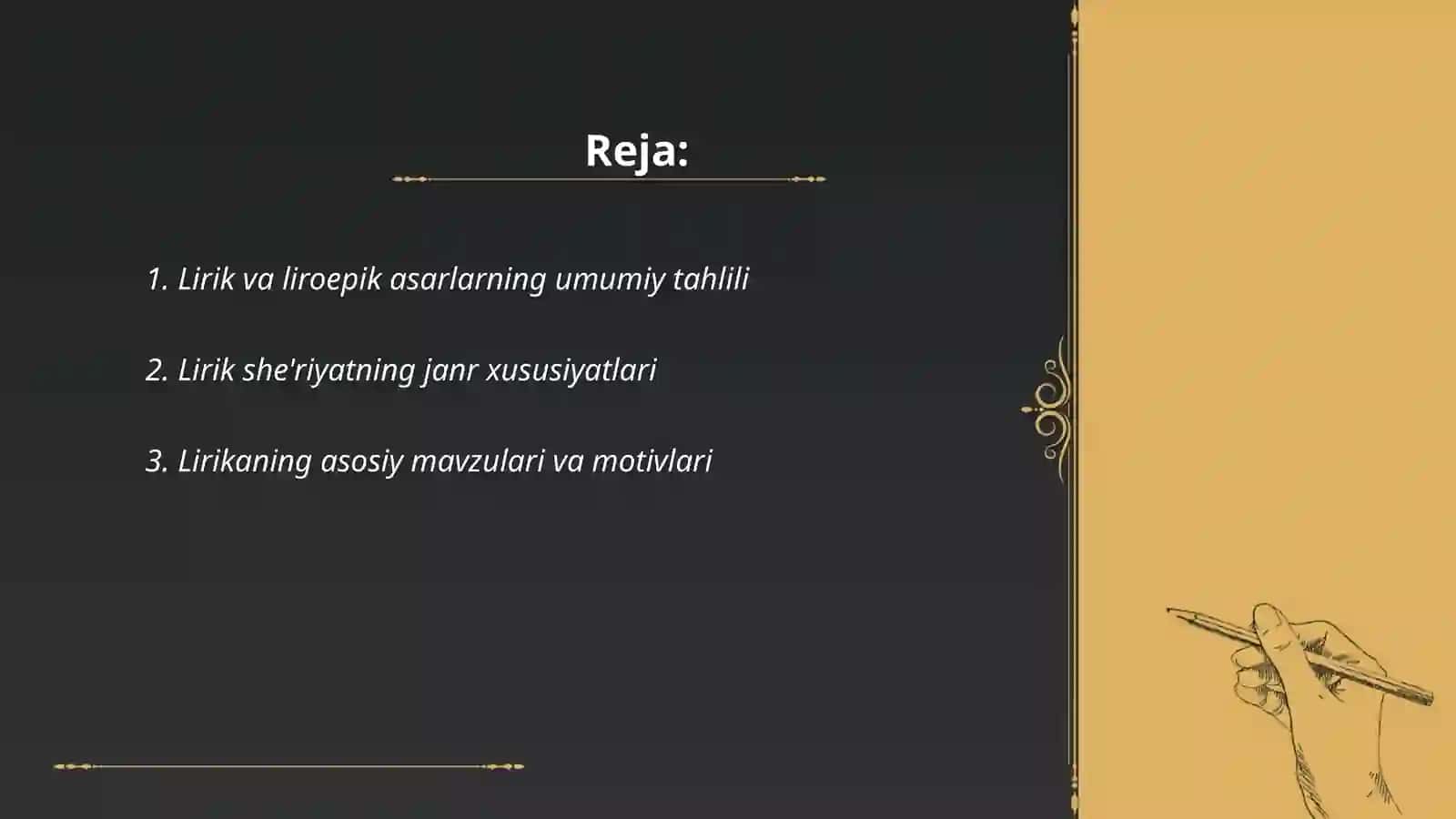 Lirik va liroepik turdagi asarlar tahlili 2
