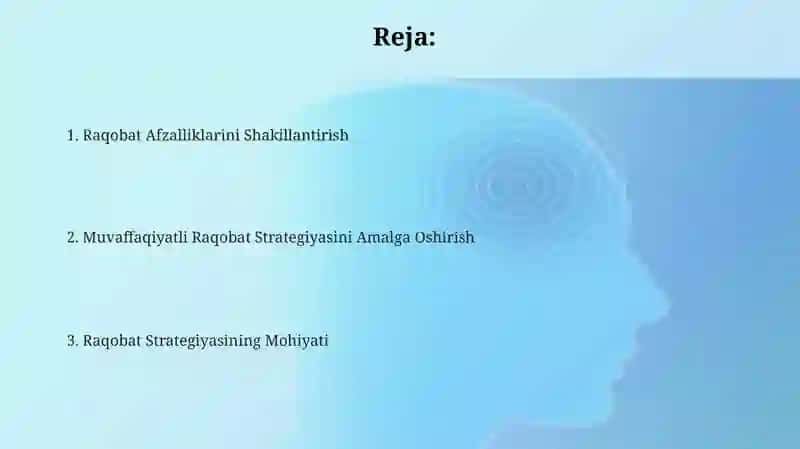 Raqobat strategiyasi mohiyati Mamura 2