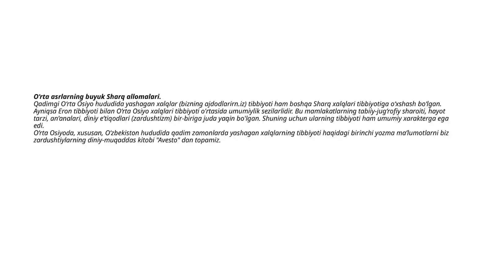 O‘zbekiston hududida ilktibbiy bilimlar 2