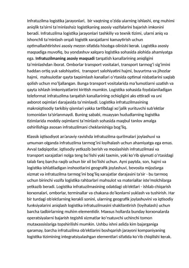 10-mavzu. XALQARO LOGISTIKA INFRATUZILMASI 2