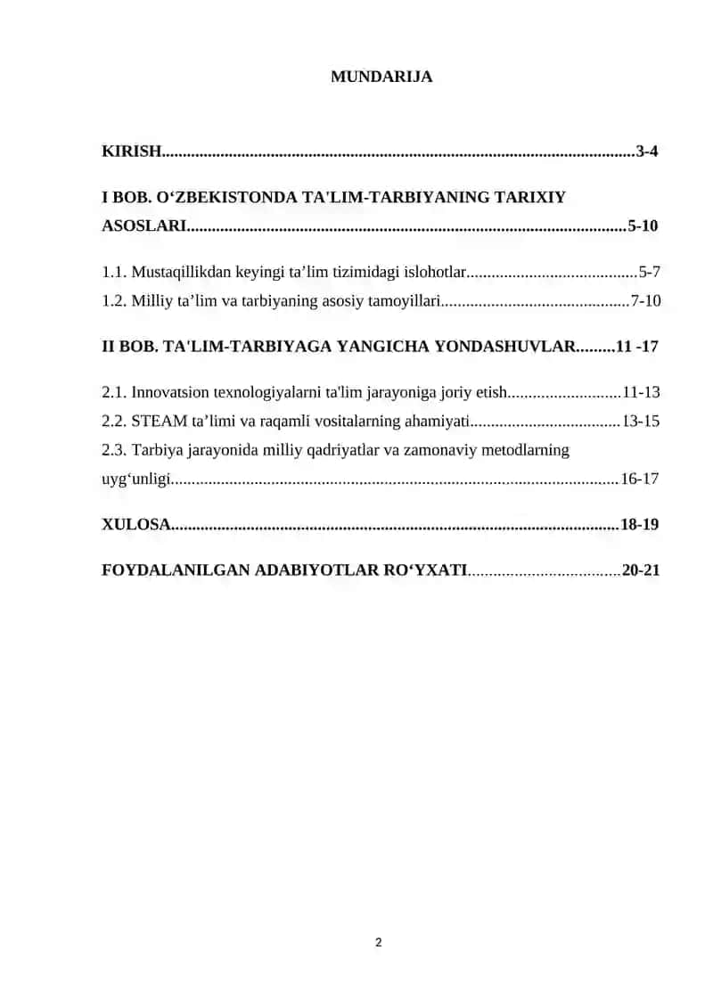O'ZBEKISTON RESPUBLIKASIDA TA’LIM TARBIYAGA YANGICHA YONDASHUV 2