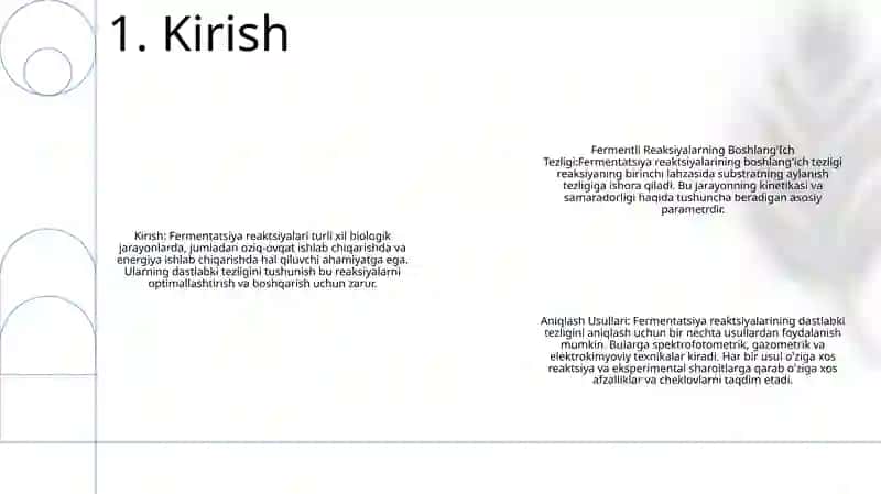 Fermentli Reaksiyalarning Boshlang'Ich Tezligi Va Uni Aniqlash Usullari 2