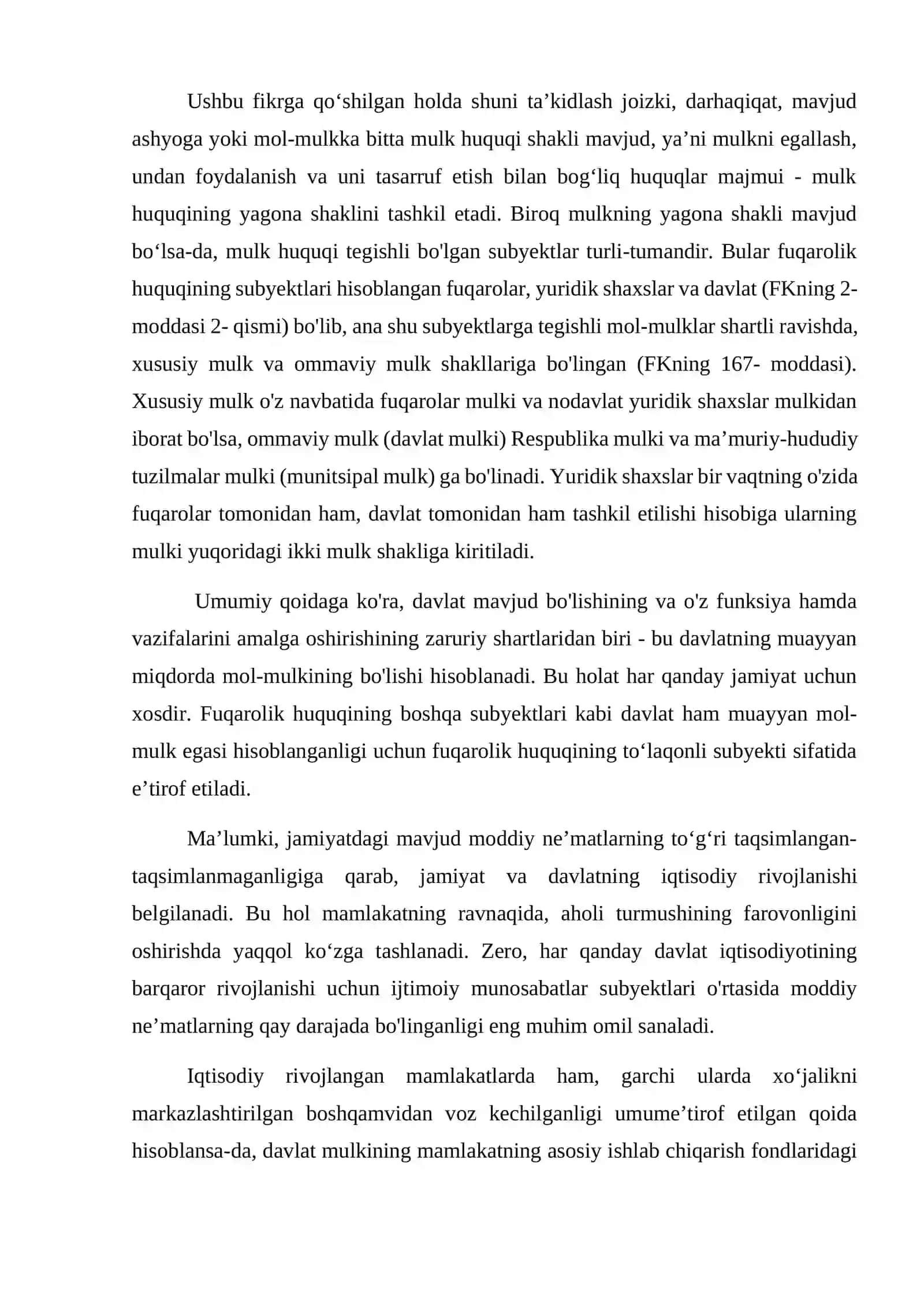 Ommaviy (davlat) mulk huquqi 2
