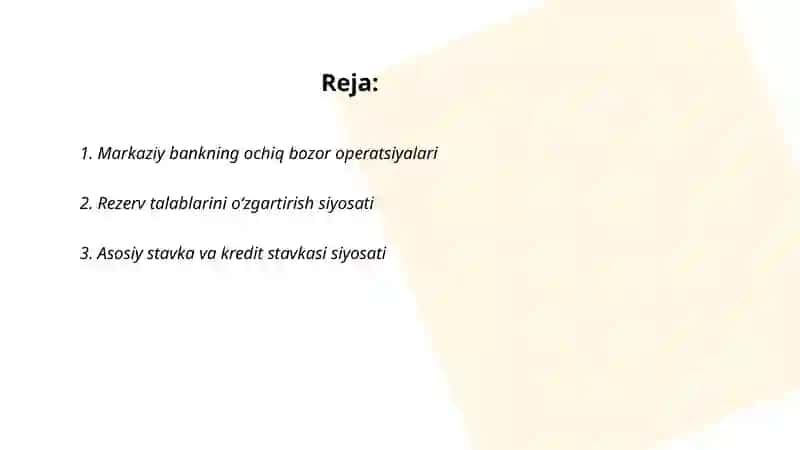 Markaziy bankning ochiq bozor operatsiyalari 2