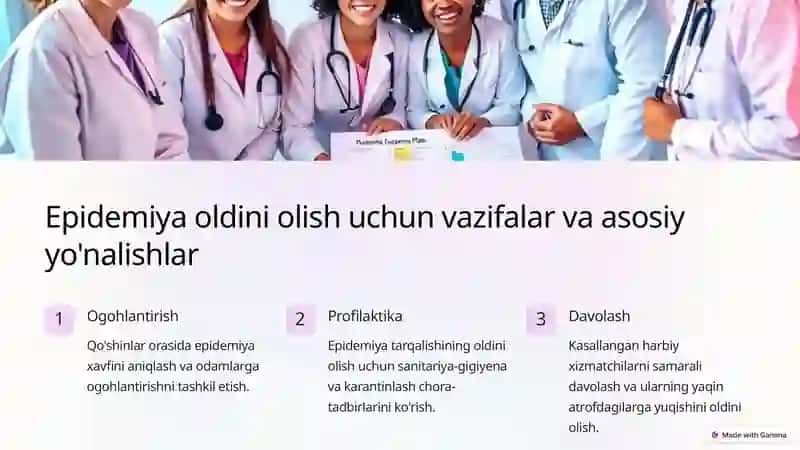 Qo'shinlar orasida epidemiyaga qarshi chora tadbirlar o'tkazish 2