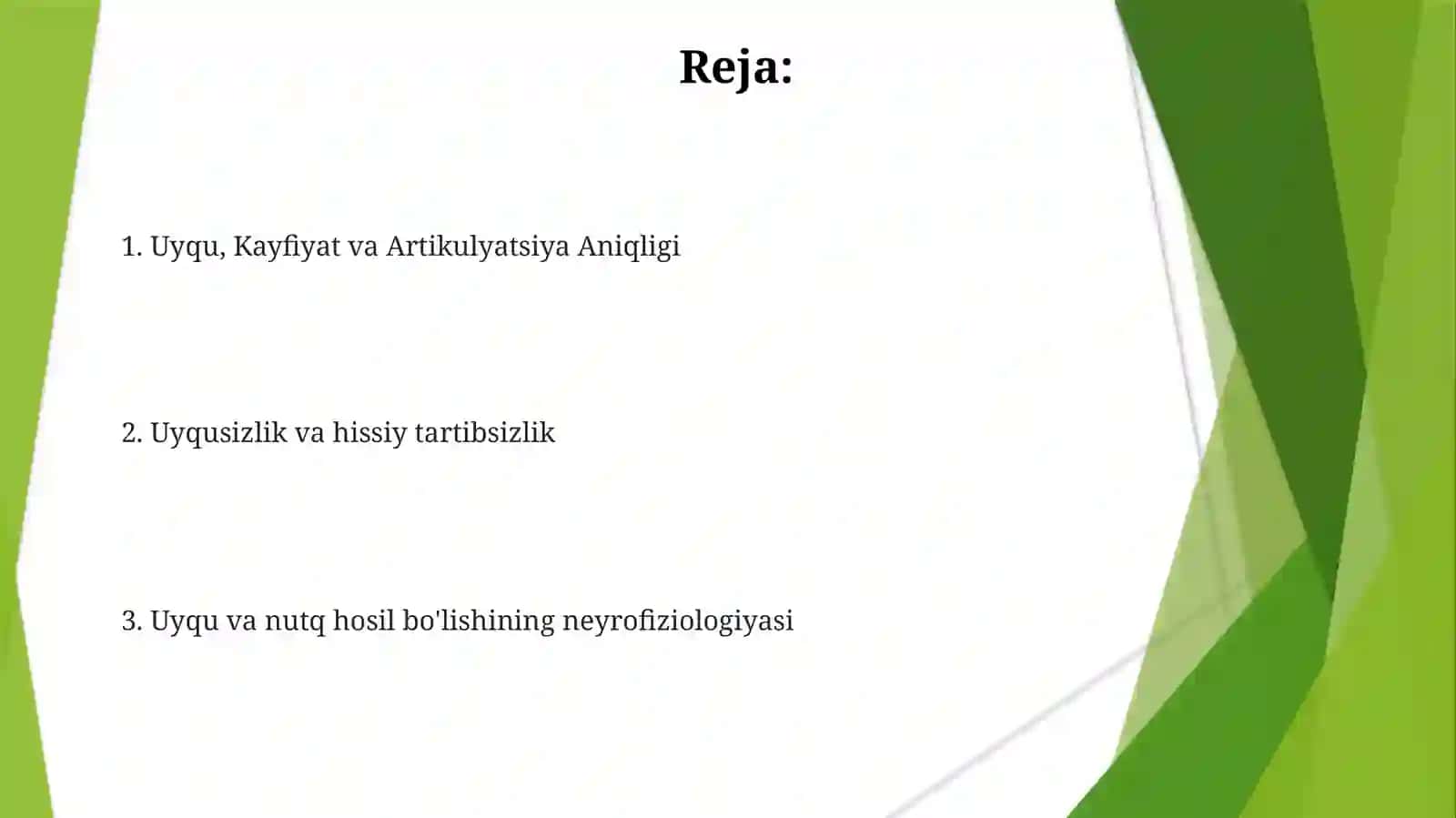 Xotira, uyqu, hissiyotlar, nutq fiziologiyasi 2