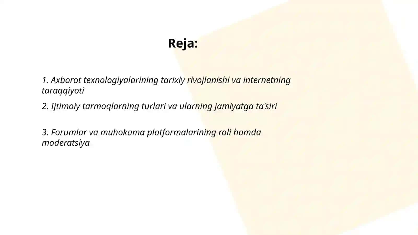 Media maydon va internet imkoniyatlari 2