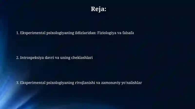 Psixologiyada eksperimental psixologiyaning rivojlanish tarixi 2
