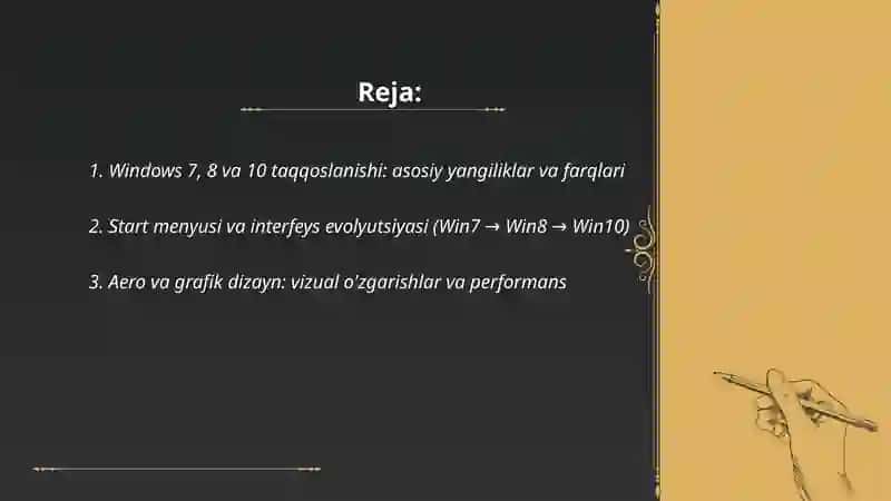 MS Windows 7,8,10 operasion tizimlari 2