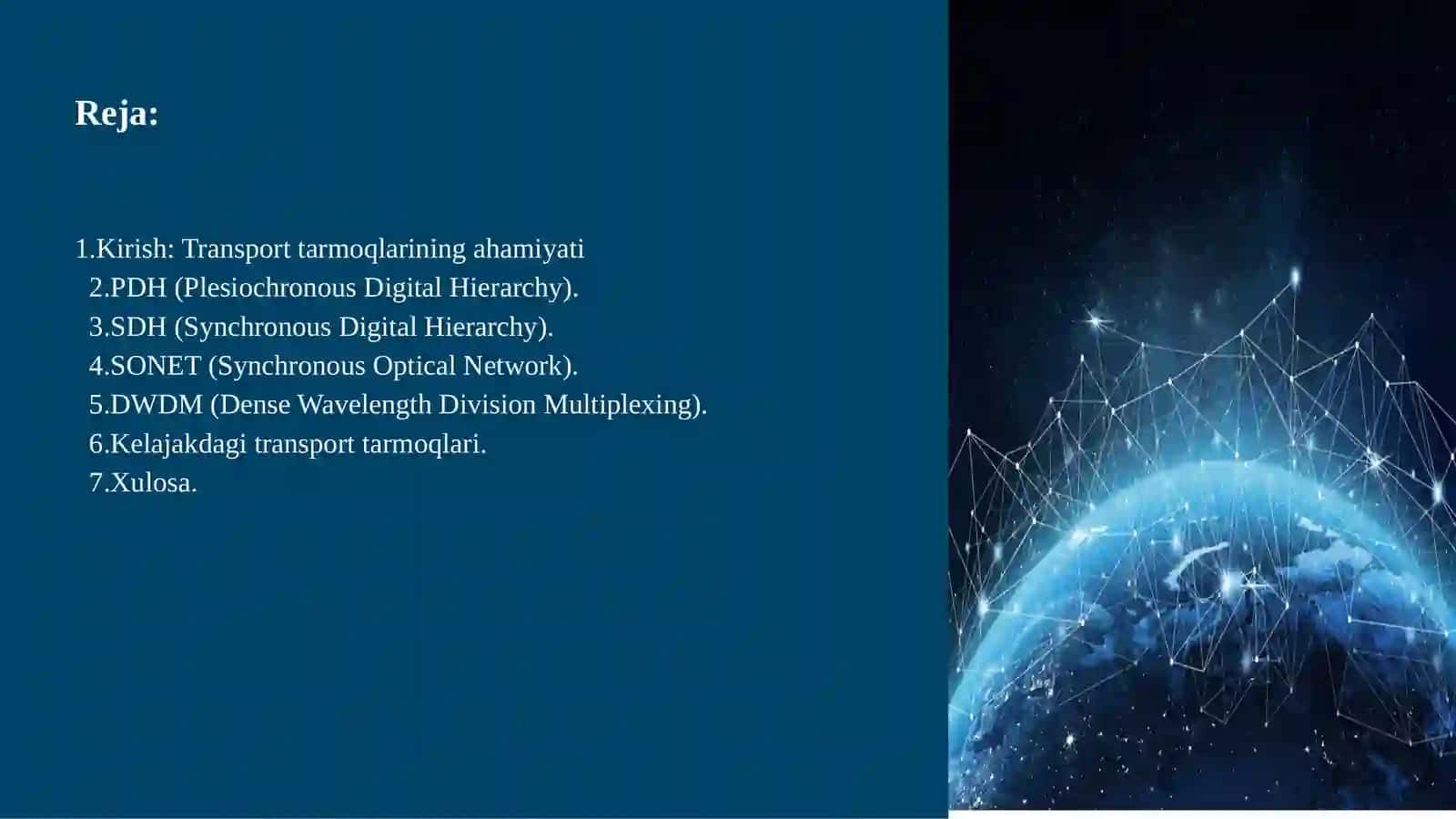 Transport tarmoqlari (Transport Networks) 2