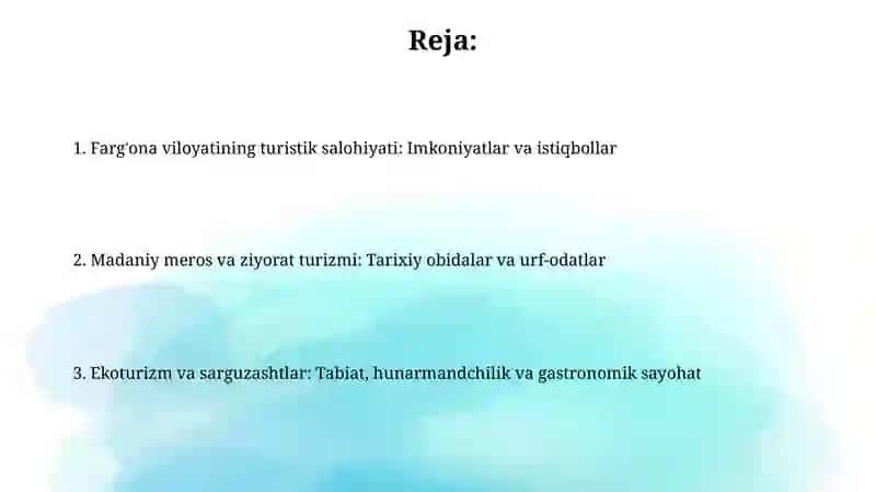 Fargʻona mintaqasi turistik resurislari 2