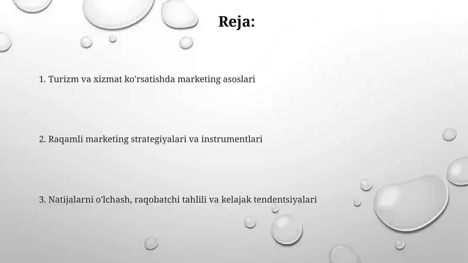 Turizm yoki xizmatlar sohasi uchun marketing 2
