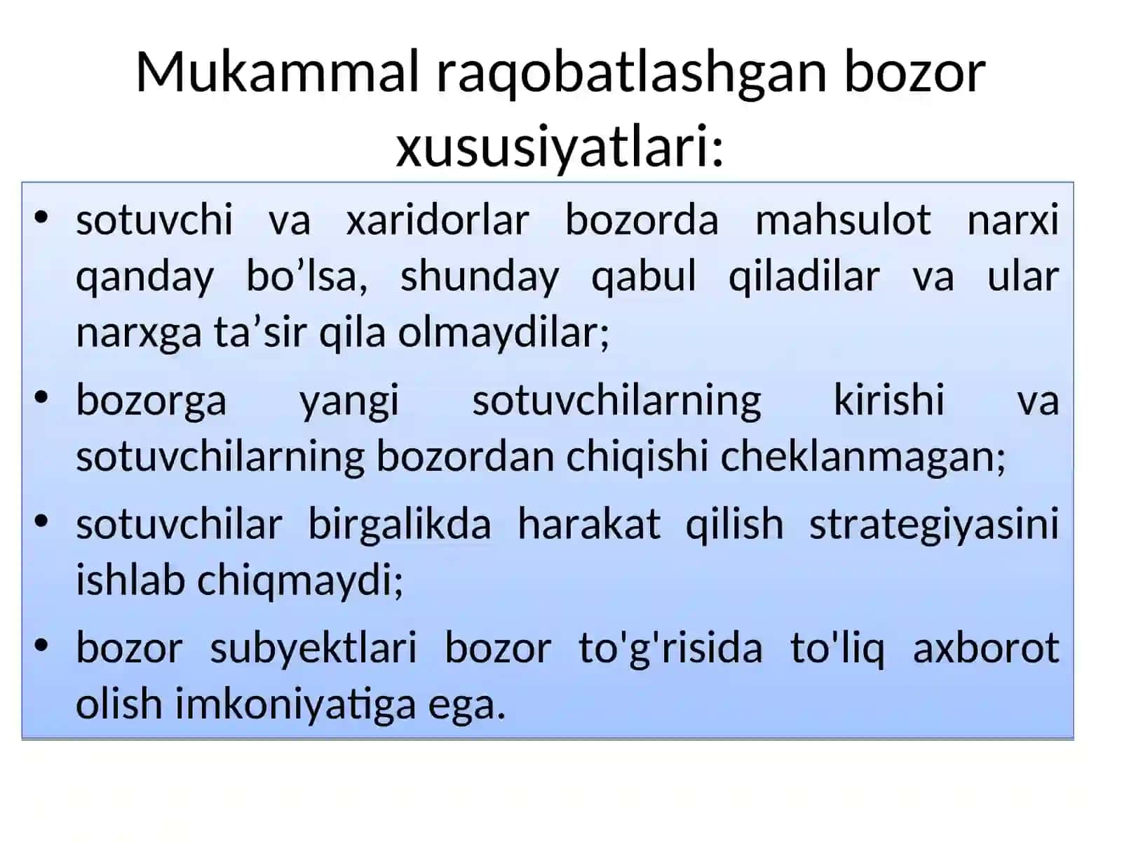 Mukammalraqobatlashgan bozorda,qisqa muddatli oraliqda firma foydasini maksimallashtirish vauning taklifi 2
