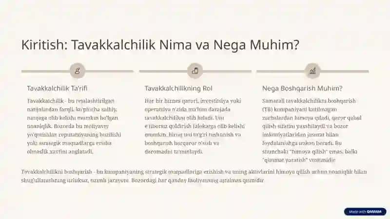 Bozorlarda Tavakkalchilik: Nimalar va Qanday Boshqarish Kerak? 2