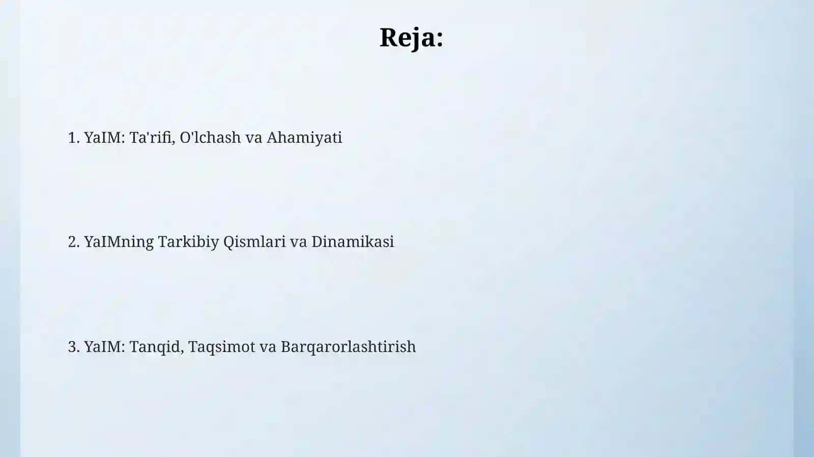 Yalpi ichki mahsulot va uning harakat shakllari 2