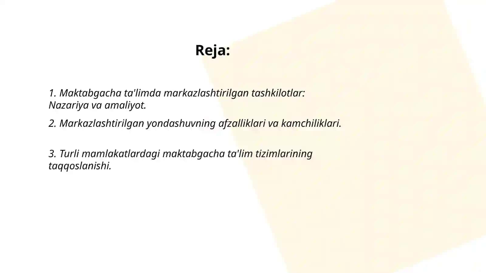 Maktabgacha ta'limda markazlashtirilgan tashkilotlarga oid matnlar 2