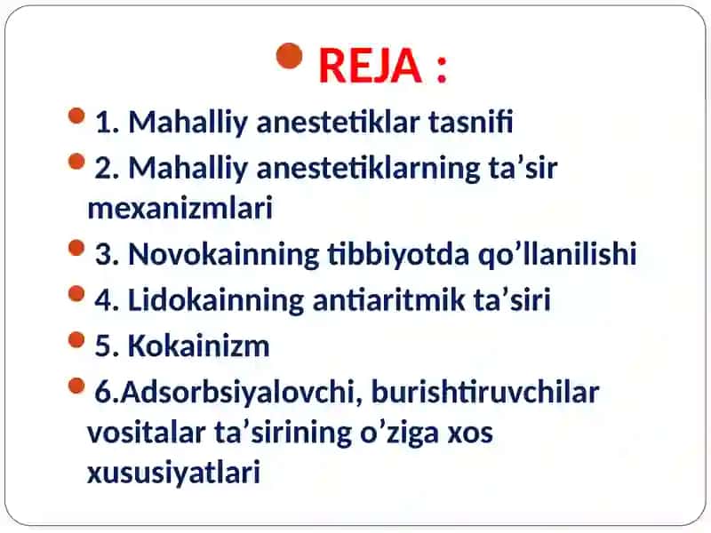 Afferent innervatsiyaga taʼsir etuvchi dori vositalar 2