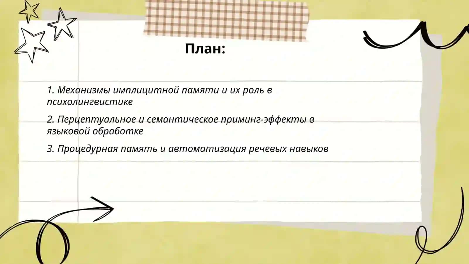 Исследования имплицитной памяти в психологии и психолингвистике 2