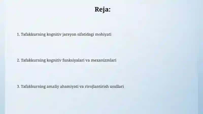 Tafakkurning bilish jarayoni sifatidagi mohiyati 2