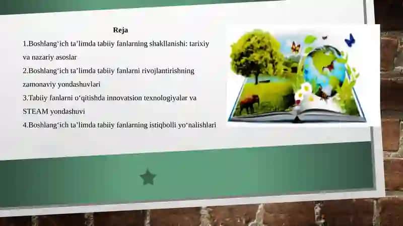 Boshlangʻich taʼlimda tabiiy fanlar ming shakllanishi va rivojlanishi 2