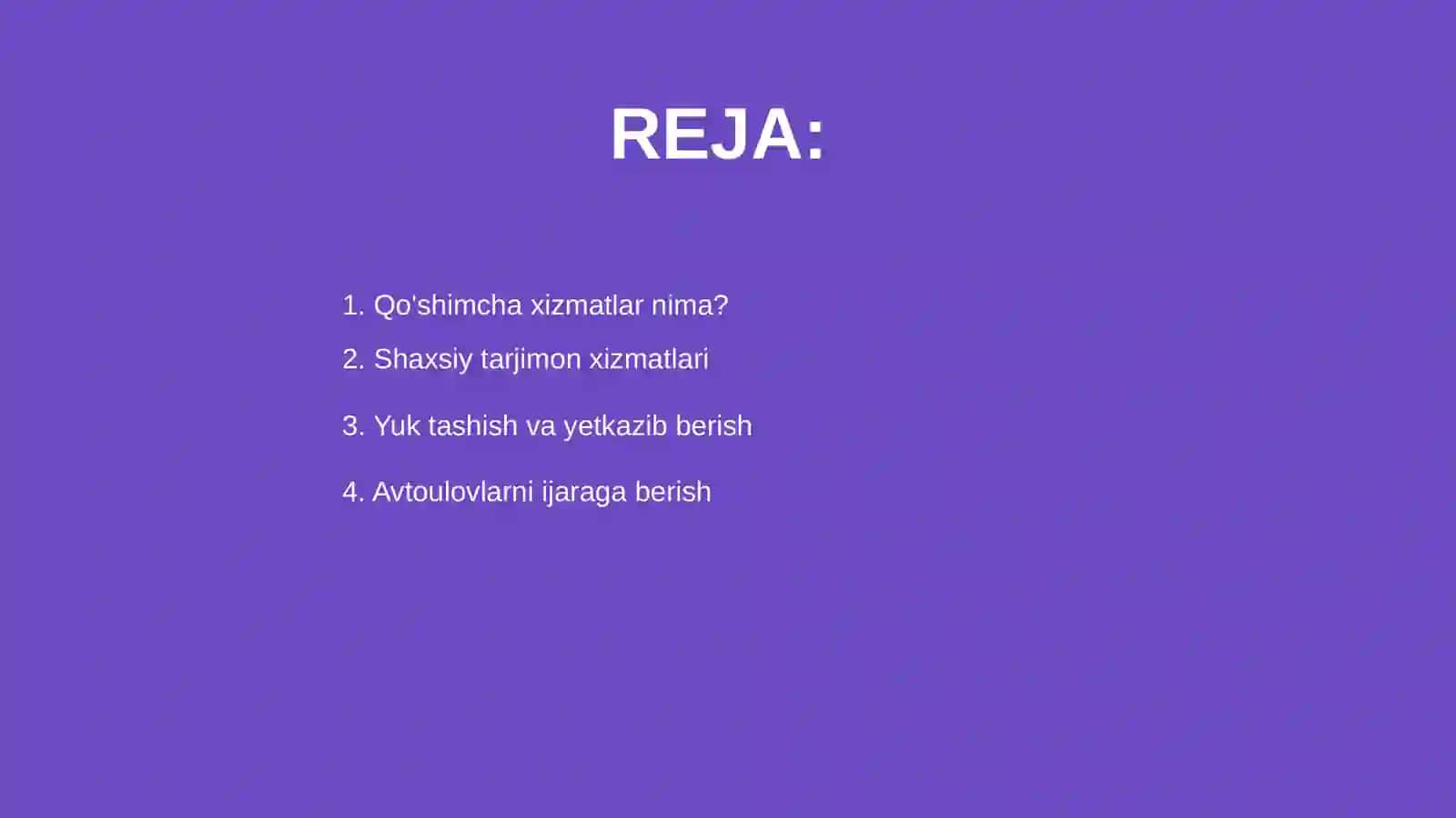 Qo'shimcha xizmatlar 2