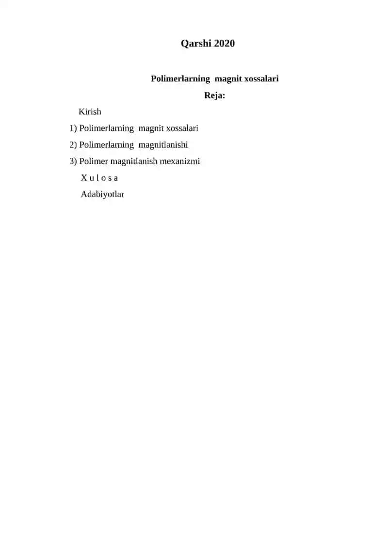 Polimerlarning magnit xossalari 2