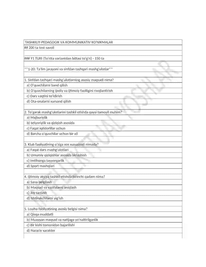 TASHKILIY-PEDAGOGIK VA KOMMUNIKATIV KO'NIKMALAR 2