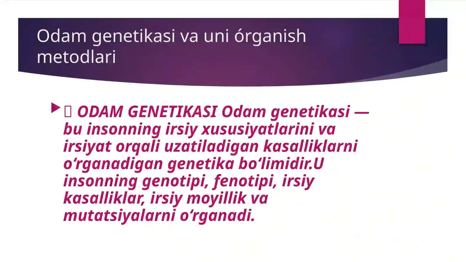 Odam genetikasi 2