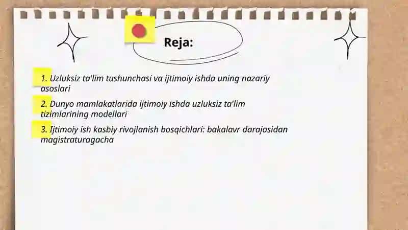 Dunyoda ijtimoiy ish bo'yicha uzluksiz ta'lim tushunchasi va ijtimoiy ish sohasidagi ahamiyati 2